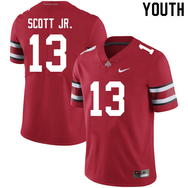 Ohio State Buckeyes Gee Scott Jr. Youth #13 Scarlet Authentic Stitched College Football Jersey